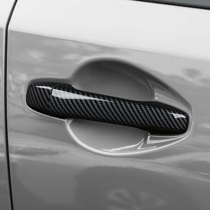 Exterior Side Door Handles Cover Trim Decal Only for 2025 2026 Subaru Forester Accessories ABS Carbon Fiber Stickers (Exterior Side Door Handle Decal)