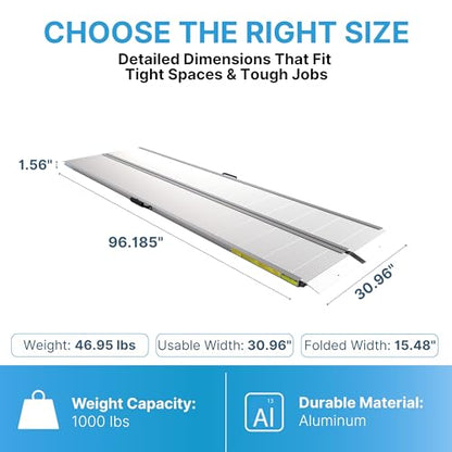 Traverse Aluminum Singlefold Edgeless Ramp (8 Foot / Singlefold Edgeless)