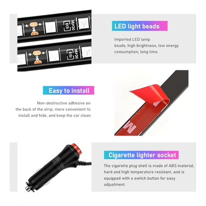 Car LED Strip Light (Connection Type: Cigarette Lighter / Blue-24 LEDs)