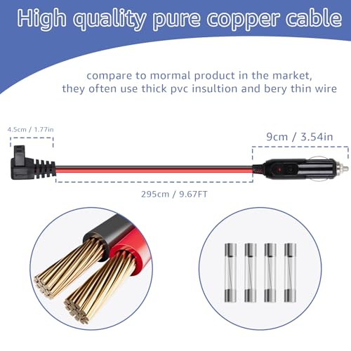 12V 24V Car Refrigerator Power Cord is Compatible with Alpicool (1 Set Car Refrigerator Power Cord)