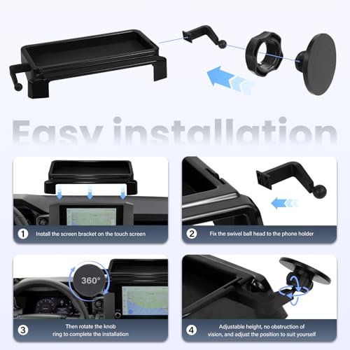 Car Phone Holder for Toyota Tacoma 2024 2025 2026 W (For Toyota Tacoma 2024 2025 8inch Screen)