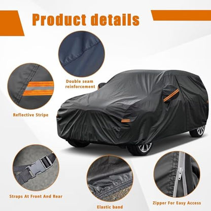7 Layers Waterproof Hatchback Car Cover for Ford Fiesta 1989 (PE-Black / Custom Fit Ford Fiesta)