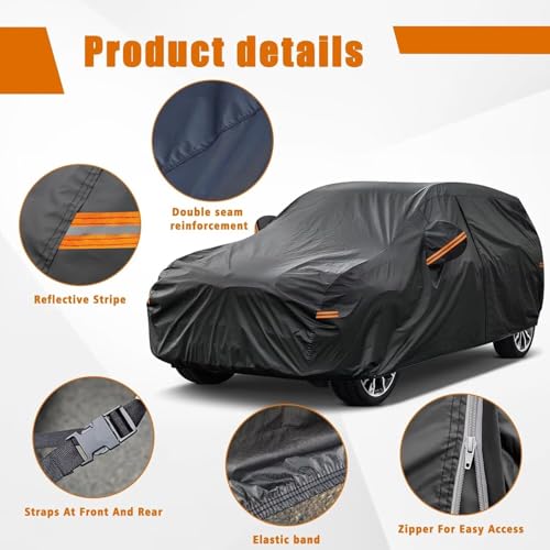 7 Layers Waterproof SUV Car Cover for Toyota Sequoia 2000 (PE-Black / Custom Fit Toyota Sequoia)