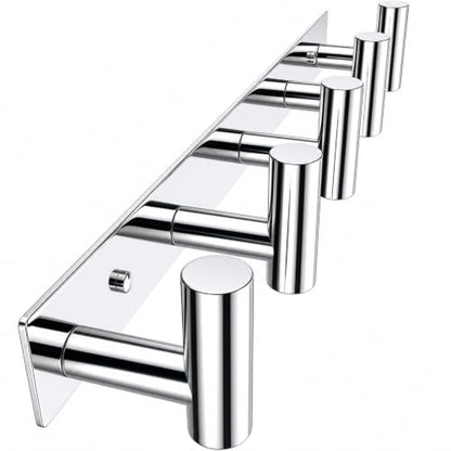 Wall Mounted Coat Rack ("T" Shape 5 Hooks - 1 Pack / Glossy)