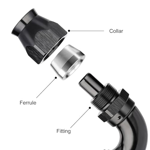 12AN 120 Degree PTFE One Piece Full Flow End Hose Fitting Aluminum Black (12AN / 120 Degree)