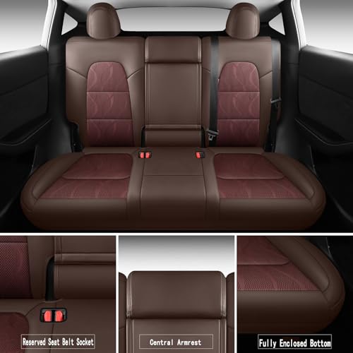 Tesla Model Y Seat Cover Full Set (Brown)