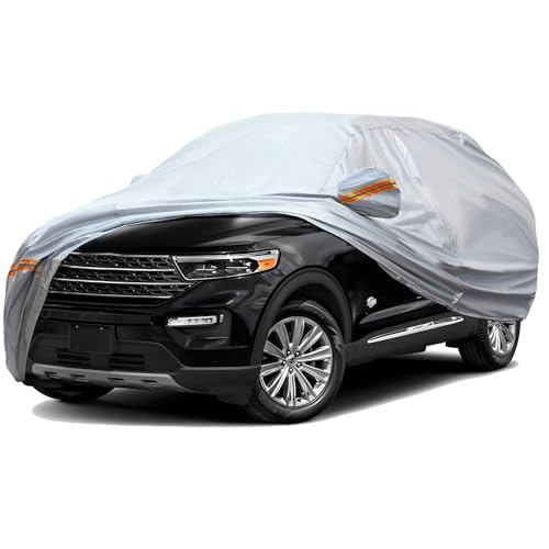 6 Layers Full Car Cover for SUV (Orange reflective strip / SUV-2XL ( Fit for SUV 201"- 211" ))