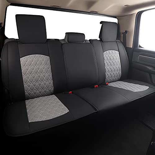 Car Seat Covers for Dodge Ram Full Set (5 PCS Full Set,Black-Grey)