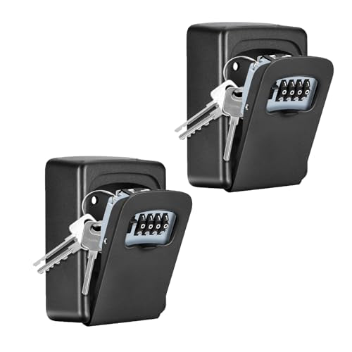 Key Lock Box Wall Mounted (Black / 2)