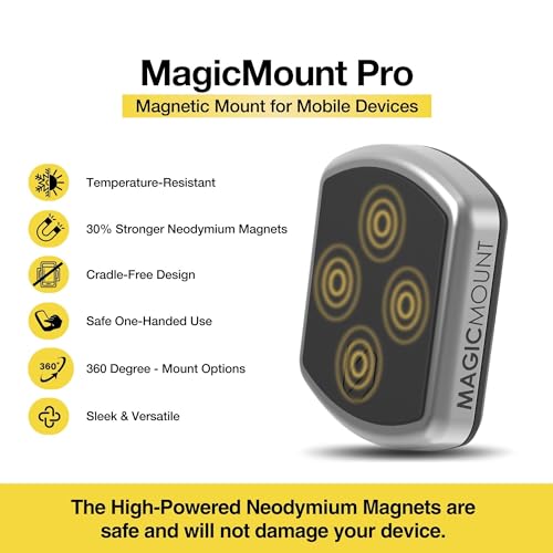 MPDB MagicMount Pro Magnetic Cell Phone Car Mount with Strong Magnets & 360° Adjustable Head (1 Pack / Dash)