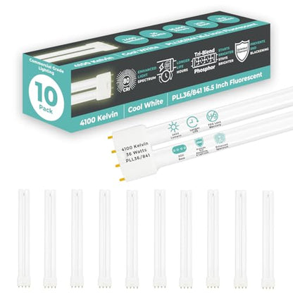PLL36 841 36W 16.5" Twin Tube Compact Fluorescent Light Bulb 4 (4100k / 10 Count (Pack of 1))