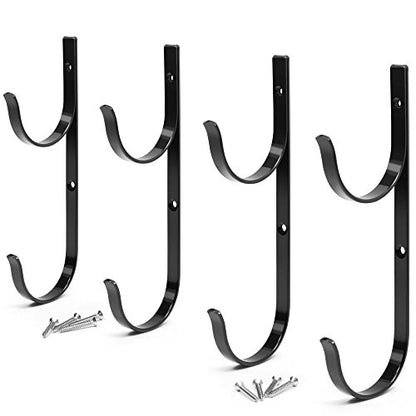 Pool Pole Hanger Premium Black Aluminium Holder Set (4pc Black)