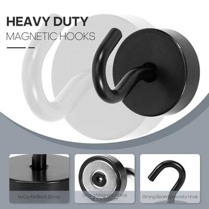 Magnetic Hooks Steel Tube Design for Cruise (Black / 40lb Magnetic Hooks)