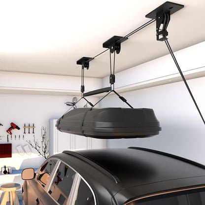 Cargo Box Pulley System for Garage Storage (Three Bracket)