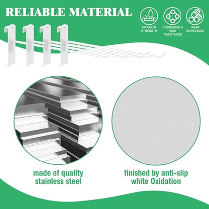 40Pcs 10" Gridwall Display Hooks Assortment Set (10"/25 CM / White)