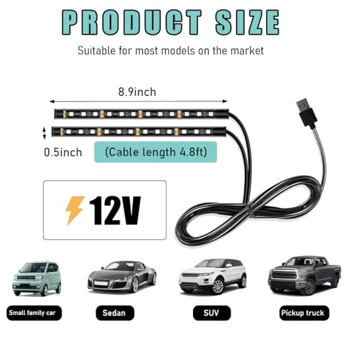 Car LED Strip Light (USB / Ice Blue)