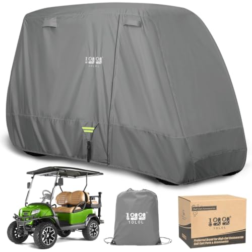 650D Golf Cart Cover for 2 (Grey / L-For 2/2+2/4 Passengers Cart)
