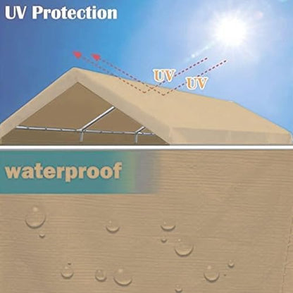 10'x20' Carport Replacement Canopy Cover Beige (10' x 20' / Beige)