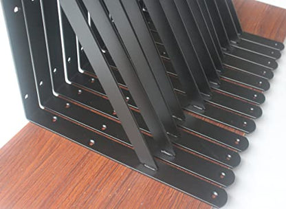 30 Pack L18 x H 12" Black Heavy Duty Shelf Brackets with Screws Metal Shelf Brackets Shelf Support Angle Brackets for Shelves L Brackets Heavy Duty Floating Shelf (30 Pack-Black / 18''x12'')