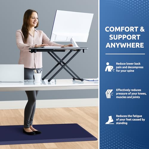 0.8" Thick Kitchen Mat Cushioned Anti Fatigue Rug Comfort Floor Mats (Blue / 70"L x 24"W x 0.8"Th)