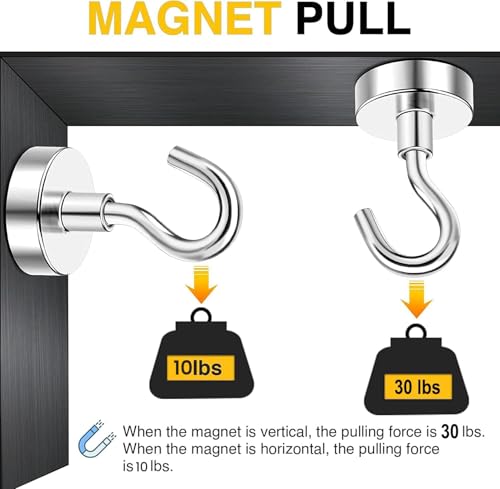 Magnetic Hooks 200pcs 30lbs Cruise Essentials 2026 Magnet Hook (Silver / 0.63in)