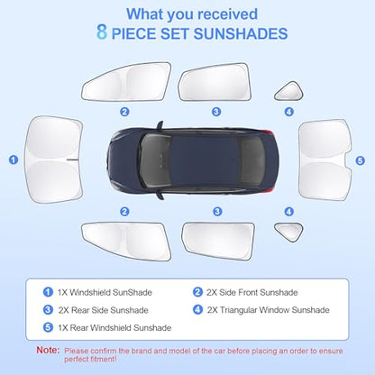 8pcs Car Window Shades for Nissan Sentra 2014 (for 2010-2015 Toyota Prius Hatchback)