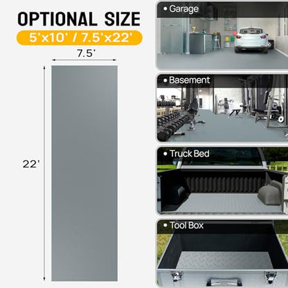 4x8 FT Garage Floor Mat (4' x 8' / Silver)
