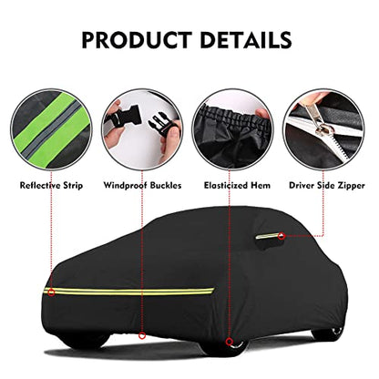 Waterproof Car Cover for VW Beetle Sedan 2 (1960-1980 Volkswagen-Black)