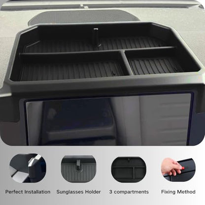 Dashboard Storage Box Compatible with 2024 2025 Toyota Tacoma and 2025 4Runner Accessories Center Console Screen Dash Organizer Tray (Dashboard Organizer Tray)