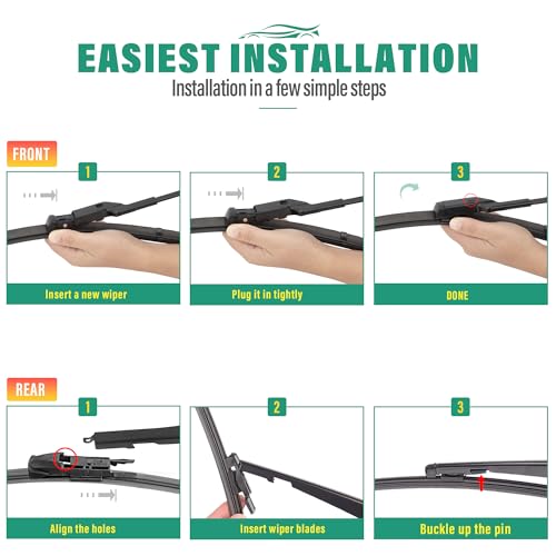 Windshield Wiper Blades Replacement for Porsche Macan 2015 (24"+20"+15")
