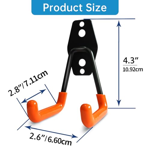 2 Pack Garage Storage Utility Hooks (Orange)