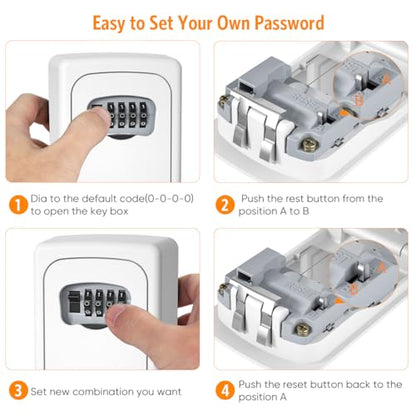 Key Lock Box Wall Mounted (White / 1)