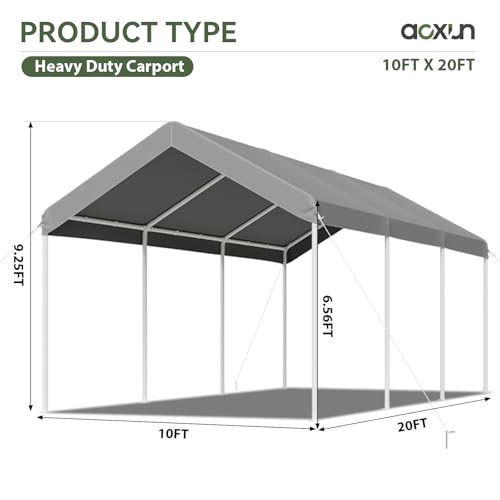 10x20 FT Carport (Gray / 10x20 FT)