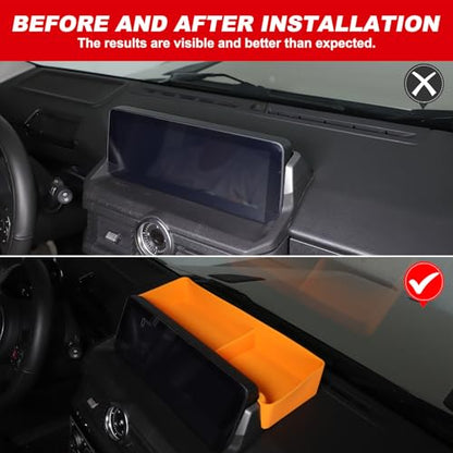 Car Center Console Dash Storage Box Compatible with Ineos Grenadier 2020 (Orange)