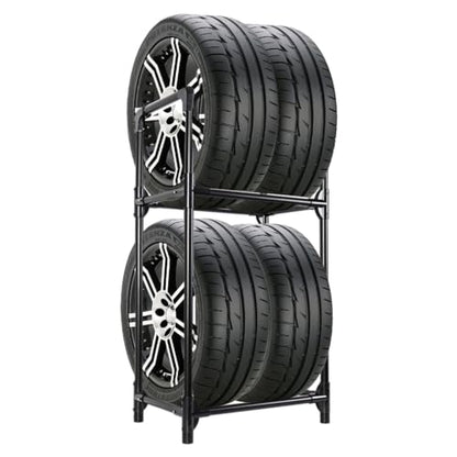 Tire Rack Tire Storage Rack Stand Garage Storage Shelf Organizer (Black / 22.51'' X 14.16'' X 45.11'')