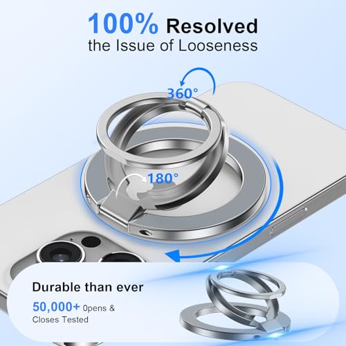 Magnetic Phone Grip Stand for iPhone 17 18 Pro Max (silver)