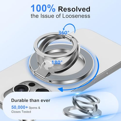 Magnetic Phone Grip Stand for iPhone 17 18 Pro Max (silver)