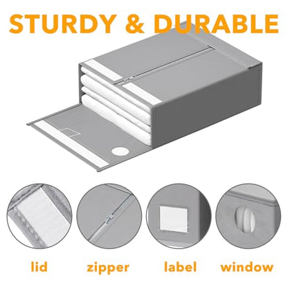 9 Pack Bed Sheet Organizers and Storage (9 pcs / Gray)