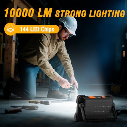120W Solar Rechargeable 144 LED Work Light (Black)
