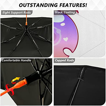Purple Pink Anime Kawaii Eyes Windshield Sun Shade Umbrella Foldable Car Front Window Sunshade Blocks UV Rays Heat Keep Vehicle Cool (multi 20)