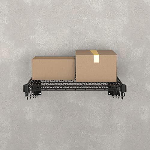 24" x 24" Black Epoxy Wire Wall Mount Shelf (Black / 24" x 24")