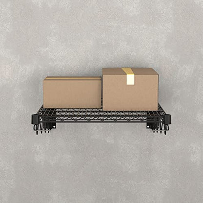 24" x 24" Black Epoxy Wire Wall Mount Shelf (Black / 24" x 24")