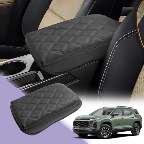 Center Console Cover Compatible with 2025 2026 Equinox Accessories Armrest Cover Center Console Pad 2025 2026 Equinox LT (2025 2026 Equinox Thick Black C)