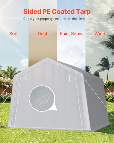 Outdoor Storage Shed (Gray / 10x10x8ft)