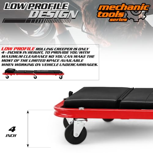 Heavy Duty Convertible Mechanic Creeper (Red / 48")