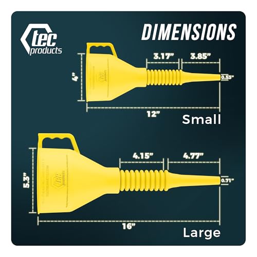 FlexAll Long Flexible Oil Change Funnel (Yellow / Small)