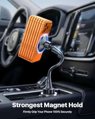 Military Grade Cup Phone Holder for Car (Magnetic-Gooseneck)