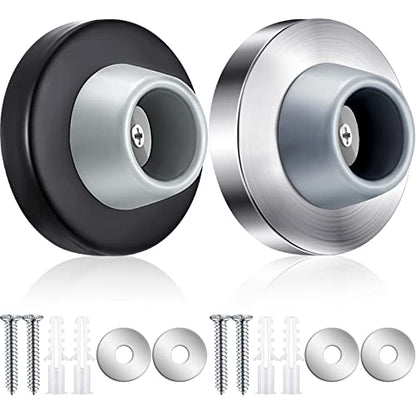 Wall Door Stopper (Silver, Black)