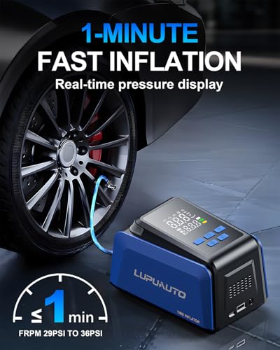150PSI Portable Tire Inflator 2X Fast Cordless Air Compressor Car Pump (6000mAh)