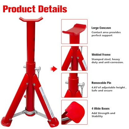 Foldable Jack Stands 3 Ton (3 Ton Foldable Jack Stands / Red)
